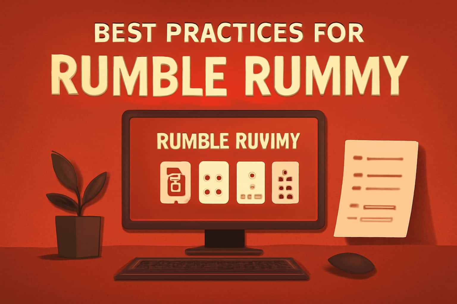 An informative scene showcasing guidelines for Rumble Rummy.