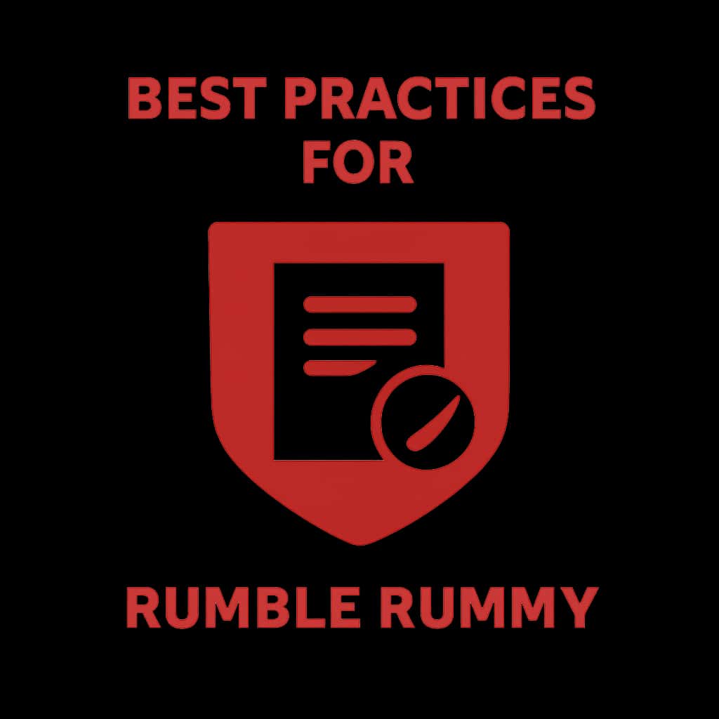 A professional badge illustrating best practices for Rumble Rummy.