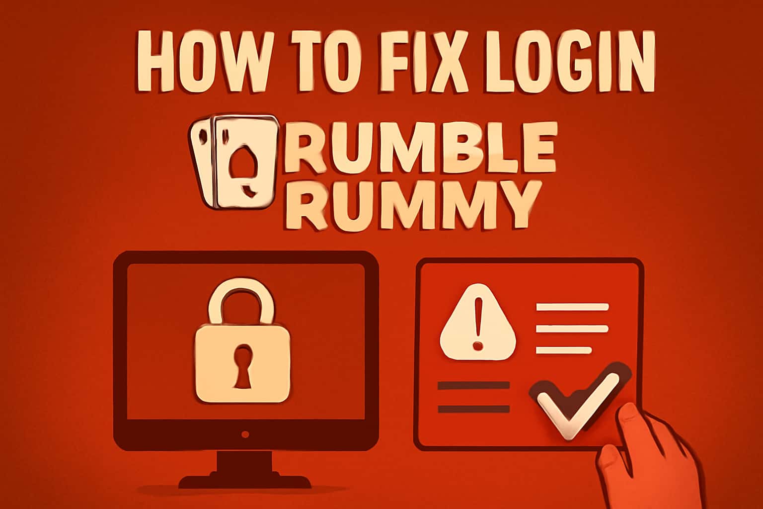 An informative background scene related to Rumble Rummy login assistance.