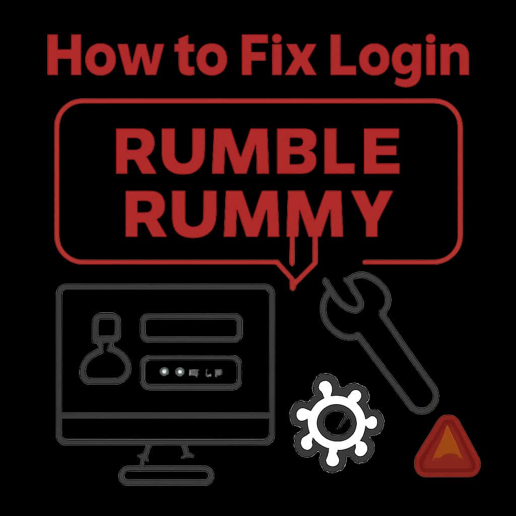 Diagram explaining steps for fixing Rumble Rummy login issues.