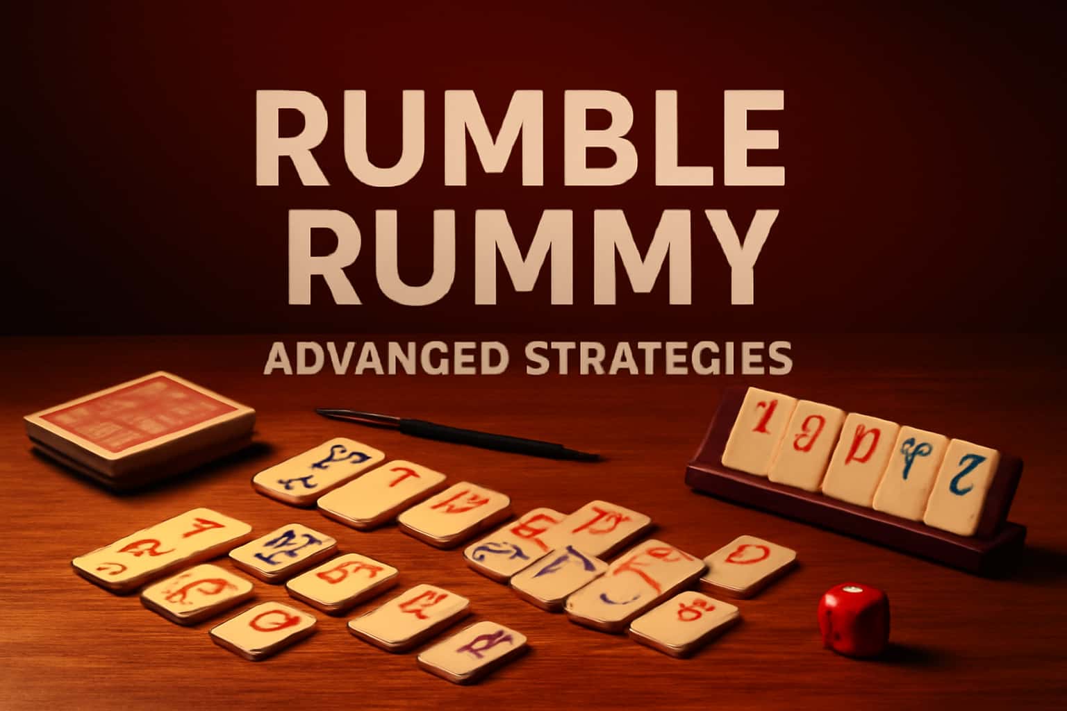 An informational graphic showcasing advanced strategies for Rumble Rummy.