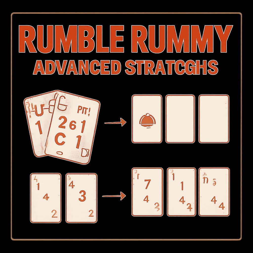 An educational diagram illustrating the advanced strategies in Rumble Rummy.