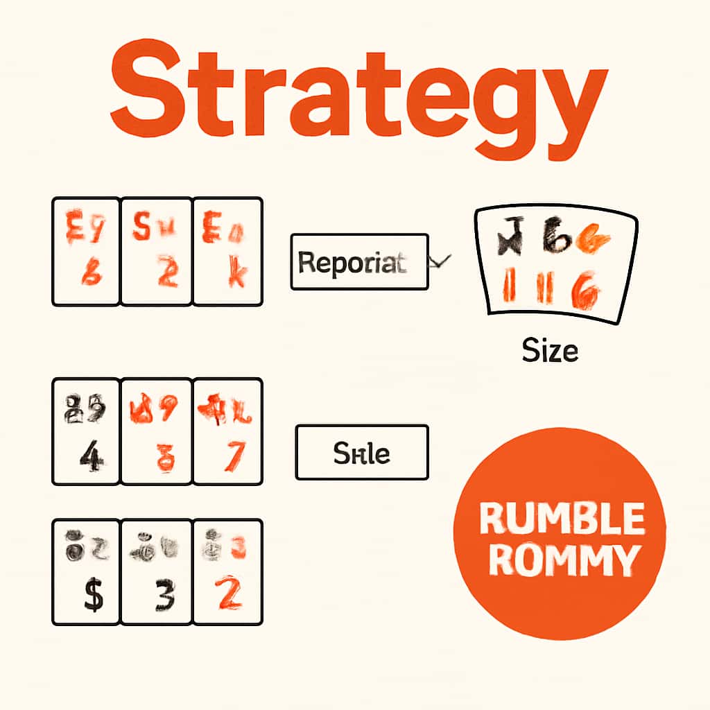 Diagram explaining Rumble Rummy strategies.