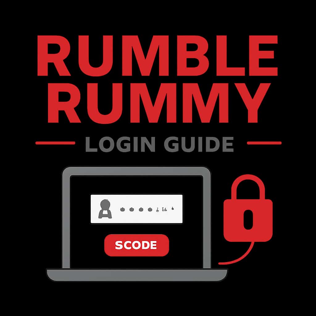 An educational diagram illustrating the login steps for Rumble Rummy.