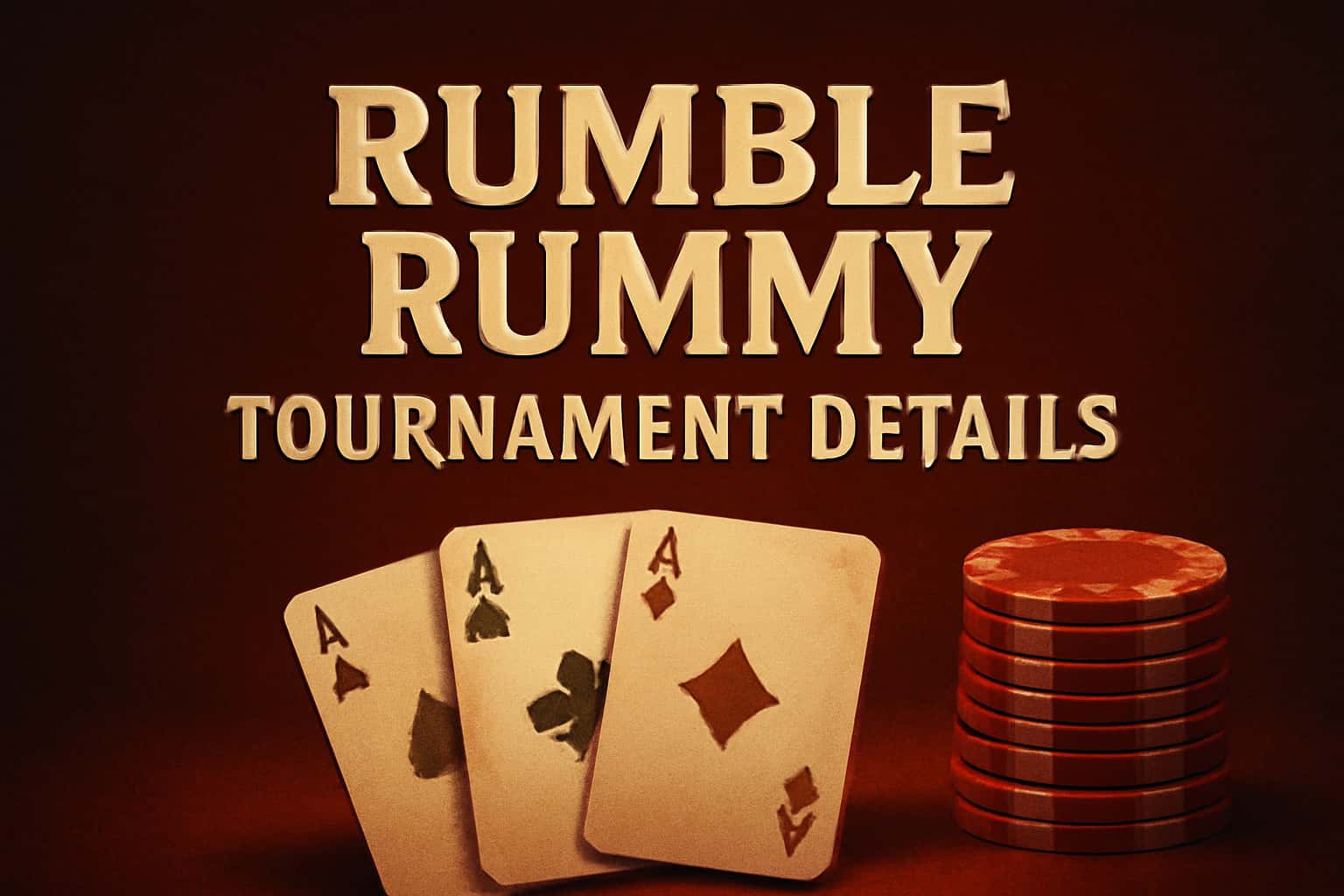 An informative display featuring the Rumble Rummy Tournament Details in a neutral setting.