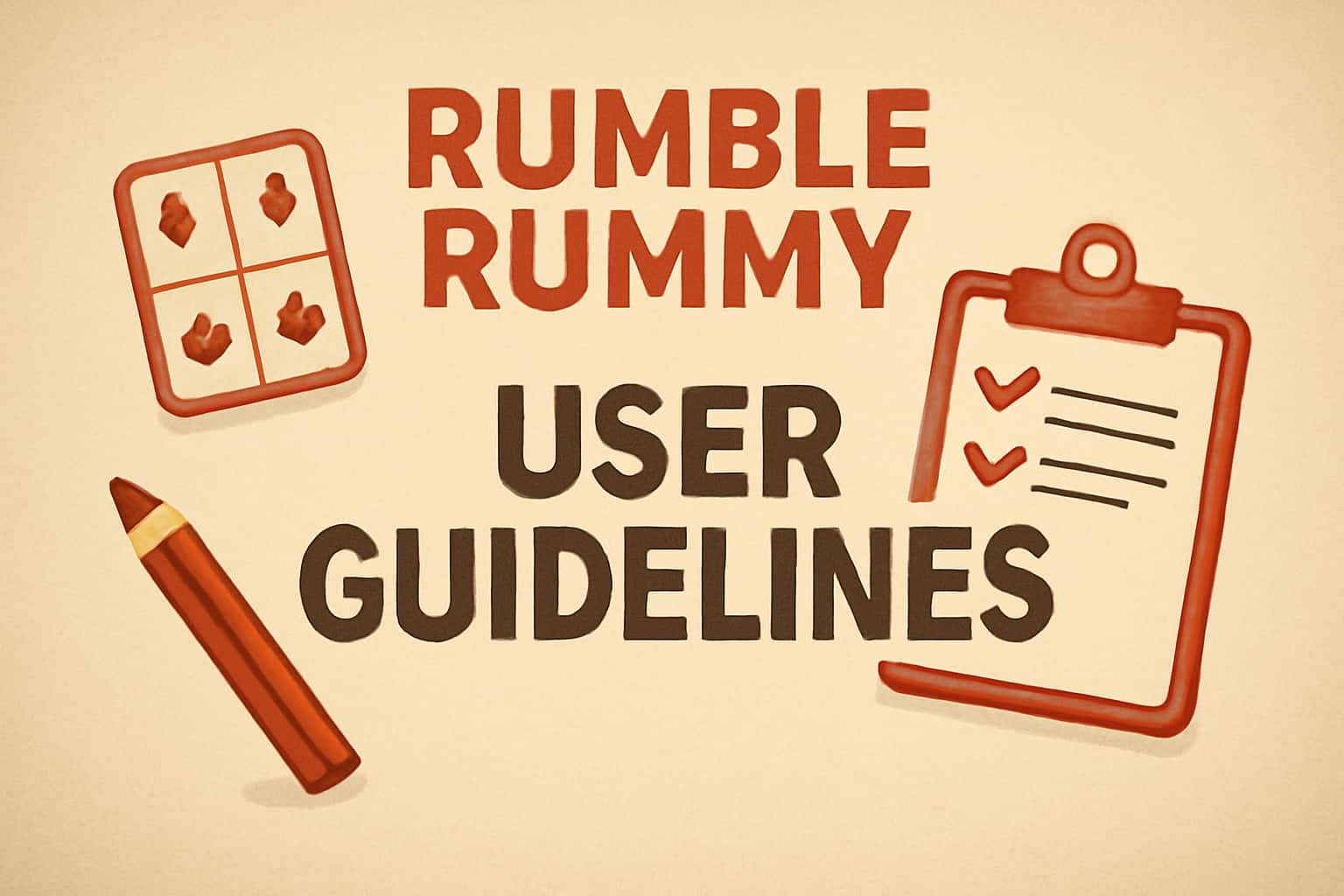 An informative scene showcasing Rumble Rummy User Guidelines.