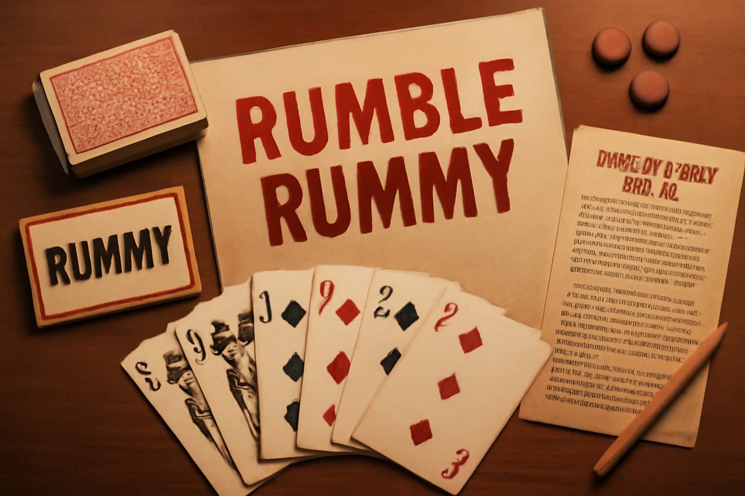 A visual representation of Rumble Rummy rules, showcasing essential elements of the game.
