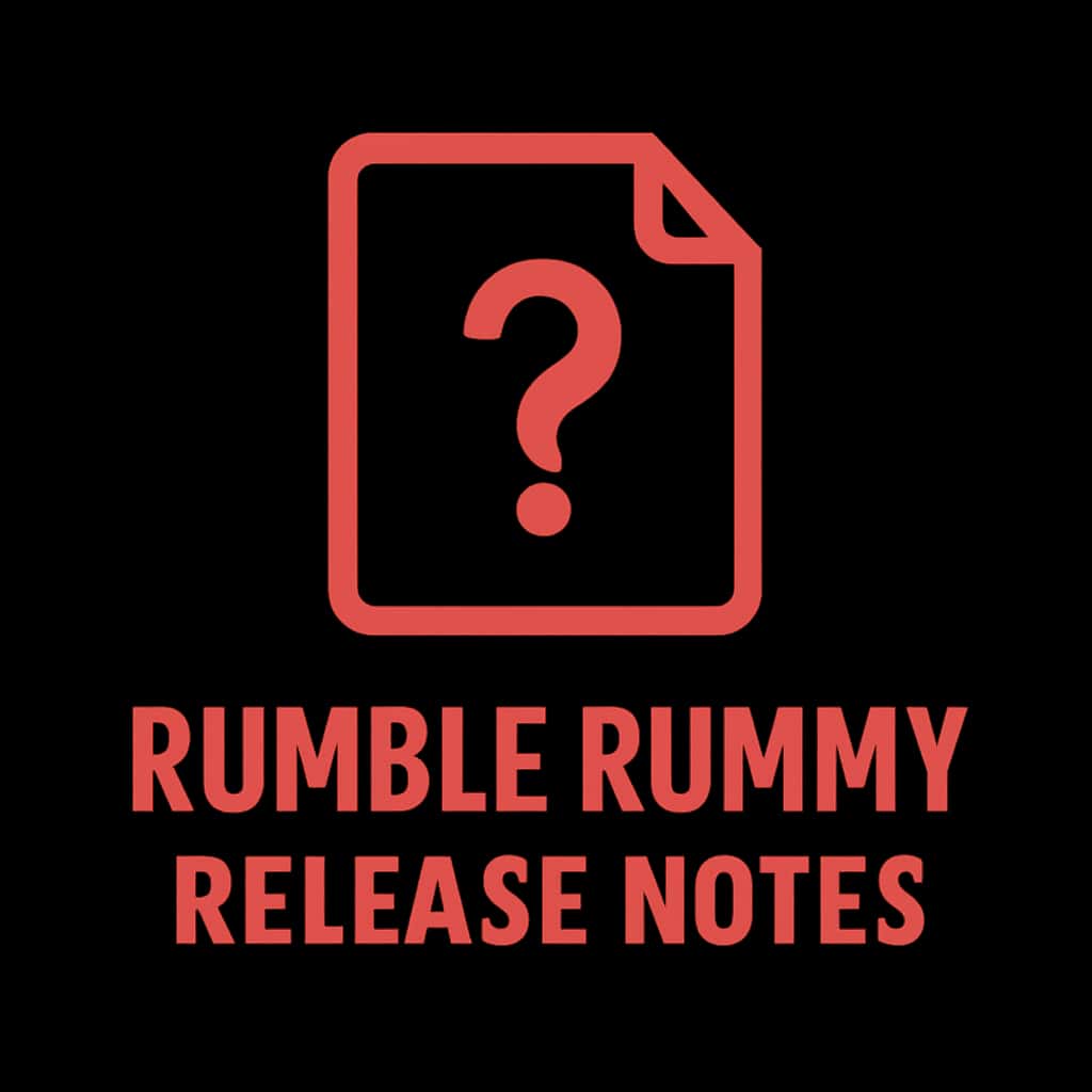 A badge concept for Rumble Rummy Release Notes.